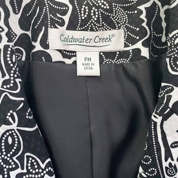 Coldwater Creek Black and‎ White Blazer Petite - M Excellent - Picture 13 of 13